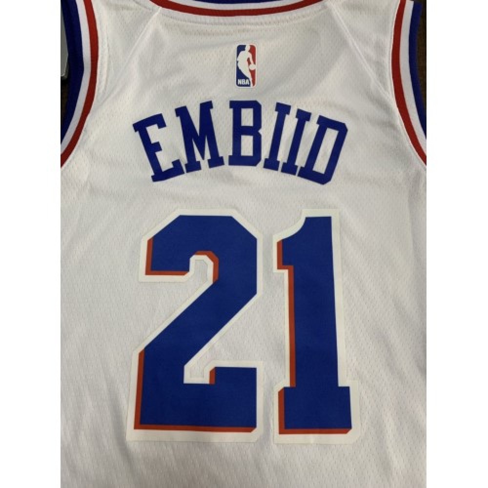 Men's Philadelphia 76ers Joel Embiid #21 White Swingman Jersey - City Edition-Pro Kit Vault | Brand New 26/27 Sports Jerseys